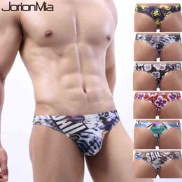 5 New Arrival Gay Men Sexy Underwear Thong Men Jockstrap Print Sissy panties Mens Thongs And G strings U Pouch Mesh fabric HT057 H1214