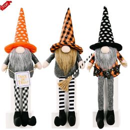 Party Supplies Halloween Decorations Gnomes Doll Plush Handmade Tomte Swedish Long-Legged Dwarf Table Ornaments Kids Gifts