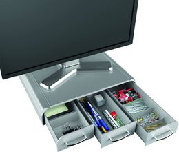 Laptop, iMac Monitor Stand and Desk Organizer, Silver