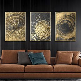 Modern Classical Abstract Gold Circle Tree Texture Posters And Prints Artwork Canvas Prints Pictures Home Decoration Paintings