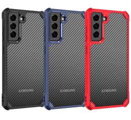 Acrylic Transparent Phone Cases For iPhone 7 8 Plus XR XS 11 12 Mini Pro Max Samsung Galaxy S21 FE Carbon Fiber Case