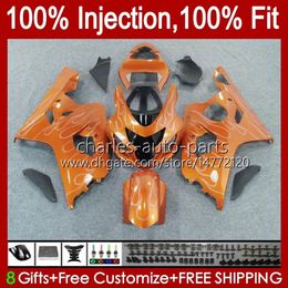 Injection Mold Bodys For SUZUKI GSXR750 GSX-R750 GSXR-750 K4 2004-2005 43No.72 GSXR 750 600 CC 750CC 600CC GSXR600 Light orange 04 05 GSXR-600 2004 2005 OEM Fairing Kit