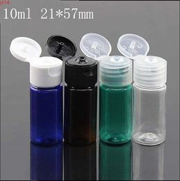 10ml blue Brown Green Plastic Bottle Crystal Clear Originales Refillable Flip Top Cap Perfume Water Empty Packaging Bottlegood qty