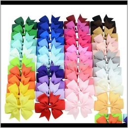 Clips & Barrettes Jewellery Jewelry40 Colours 3Dot15 Inches Cute Beautiful Ribbed Ribbon Bows With Clip Baby Girl Pin Boutique Hair Aessories Pa