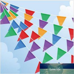 70m/lots Fabric Party Bunting Colourful Flags Banner For Party Wedding Outdoor Event Store Opening Pennants road Decoration