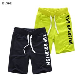 Children boys Shorts Brand Fashion Printing Letters 100% Cotton Elastic Waist For 4-10 years kids wear 210723