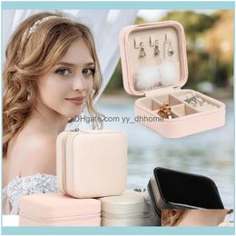 Packaging & Display Jewelryfashion Watch Lipstick Storage Box Women Gift Pu Leather Travel Jewelry Organizer 4 Colors Pouches, Bags Drop Del
