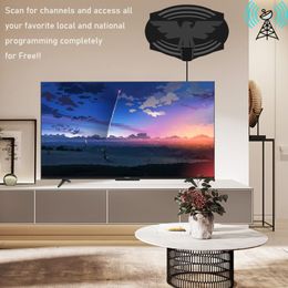 25dB High Gain HDTV DTV Box Digital TV Antenna 150 Miles Amplified Booster Active Indoor Aerial HD Flat