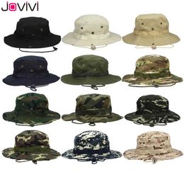 -Jovivi Outdoor Boonie Hat Breite Rand Atmungsaktive Safari Angeln Hüte UV Schutz Faltbare Militärhut Klettern Sommer Hüte Kappen Q0703