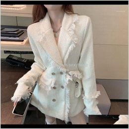 Jackets Womens Notched Collar White Coat Fringed Belt Elegant Classic Casual Look Spring Autumn Winter Coats1 Qzkbf 1Jk43