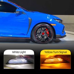 2PCS LED Side Marker Turn Signal Indicator Lights For Honda Civic 2016 2017 2018 2019 2020 2021 DRL Daytime Running light