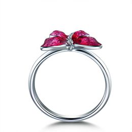 Wedding Rings UFOORO Creative Natural Dreamy Water Red Butterfly Jewelry For Women Gift Fashion