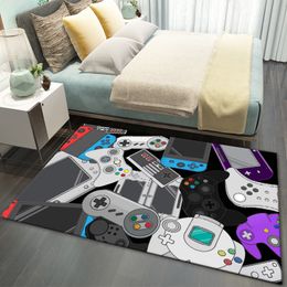Modern Game Console Cartoon Rugs for Living Room Anti-Slip Carpet Absorbent Washable 80x160cm Bedroom Decor High Density Mat Rug 210329