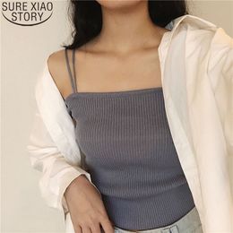 Camisole Outer Wear Ropa Mujer Sexy Knitted Tank Tops Small Summer Solid Thin Fashion Bottoming Women Clothing 9971 210417