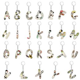 Metal letters Keychains PVC Material Alphabet keychain Metal Key Ring Pendant Toys Small Gifts Unisex