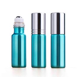 50Pcs/Lot 5ml Green UV Glass Essential oil roll-on bottle Perfume mini Refillable Perfume Bottle Small sample