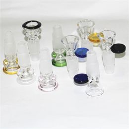 Hookahs 14mm and 18mm 2 in 1 Smoking Slide Bowls Thick Pyrex Glass Oil Burner Pipe Tobacco Dry Herb Colorful Oil Water Hand Pipes