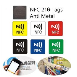 500pcs Custom Anti-metal Social Media nfc Stickers Access Control Card Tags Self-Adhesive NFC216 Sticker 888bytes PET NFC Tag For Sharing Information