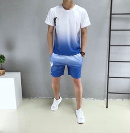 men's tracksuits sports T-Shirts Shorts two-piece sets printed brand logo running jogger short sleeve pants tracksuit womens suits 2pcs Sportswear 4 style Size M-4XL