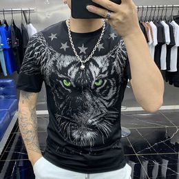 3D Eagle Drill T Shirt Men Streetwear O Neck Short Sleeve Tees Tops Luxury Breathable Casual Clothes Breathable Comfortable 210527