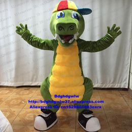 Mascot Costumes Green Crocodile Alligator Mascot Costume Adult Cartoon Character Outfit Suit Talk Of The Town The Public Holidays zx886