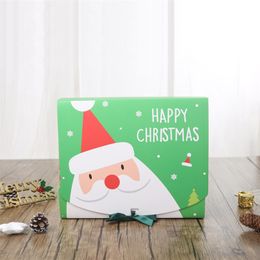 50%off Square Merry Christmas Paper Packaging Box Santa Claus Favor Gift bags Happy New Year Chocolate Candy Boxs Party Supplies S911 200pcs