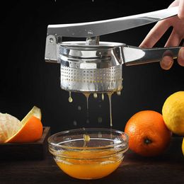 Stainless Steel Manual Juicer Vegetable Fruit Squeezer Orange Lemon Cane Juice Garlic Press Squeezing Water 210628