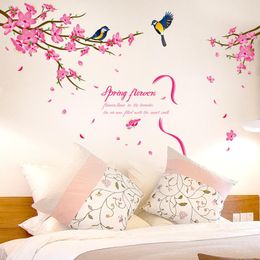 -Pegatinas de pared [Shijuekongjian] Flores DIY Árbol Rama Calcomanías para la sala de estar Dormitorio Casa Casa Decoración de la boda