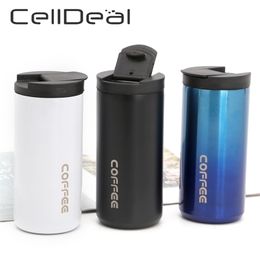 350ml/500ml Coffee Thermos Mug Stainless Steel Double Leak-Proof Travel Vacuum Flask Portable Thermosmug Sport Water Bottle Cup 220311