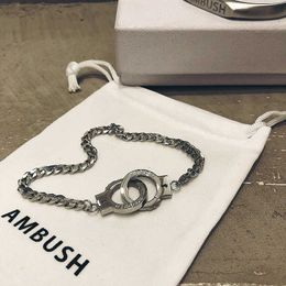 Hiphop Jewelry Gifts Ambush Women Men Handcuffs Style Bracelet Bangle Alyx Ambush Fashion Bracelets Female Male Q0622