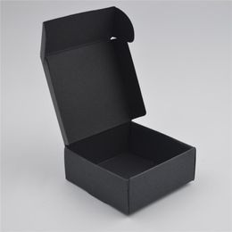 50pcs Black Craft Kraft Paper Box black Packaging Wedding Party Small Gift Candy Jewellery Package es For Handmade Soap box 210805