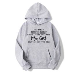 Men's Hoodies & Sweatshirts Way Maker Song Hoodie Christian Apparel Gifts Promise Keeper Hooded Sweatshirt Women Harajuku Casual Pullovers