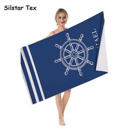 Silstar Tex Nautical Style Microfiber Print Bath Towel el Quick Dry Towels Absorbent Soft For Outdoor Beach Swimming 210611