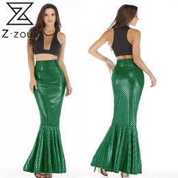 Women Skirt High Waist Mermaid Sexy Fishtail Maxi Slim Thin Hip Long s Summer Plus Size Fashion 210513