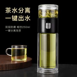 400ML Double Wall Glass Water Bottles Infuser Philtre Separation Tumbler Cup Travel Drinkware Glass Bottle