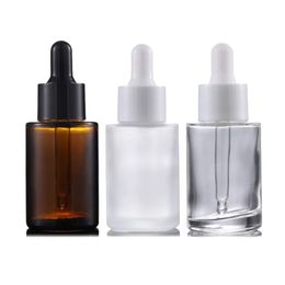 Frosted Oil Glass Dropper Bottle Reusable Bottles with Sliver Cap Reusable Vial Nasal Oils Refillable