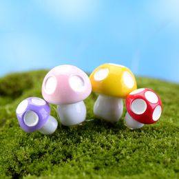 Micro Landscape Decoration Accessories Mini Colourful Fleshy Mushroom 3 White Dots On Top Moss Ecological Bottle Assembly DIY Resin Ornament DH8867