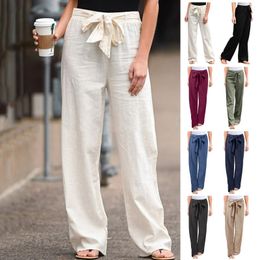 Women's Pants & Capris Tightness Trousers Pocket Casual Jogging Bandage Pantalon Athestic Solid Colour Linen For Women Pour Femme