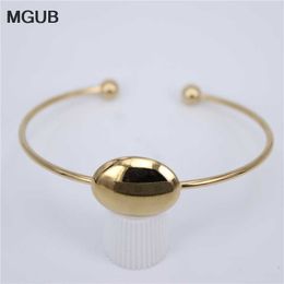 Classic Top Quality Gold Colour Cuff Bracelet Bangle Stainless Steel Open Bangle Bracelet for Men/women Jewellery Gift Lh713 Q0719