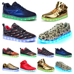 Casual luminous shoes mens womens big size 36-46 eur fashion Breathable comfortable black white green red pink bule orange two 92