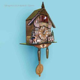 New Cuckoo Clock Wall Clock Handicraft Vintage Wooden Cuckoo Tree House Clock H1230