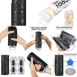 Nxy Sex Masturbators Men Folding Manual Masturbator Cup Opening Design Easy Clean Flip Handheld Control Pressure Vacuum Pussy Pocket Toys for Man 1208