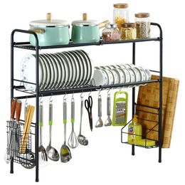63/83cm Sink Storage Rack 1/2 Layers Kitchen Over Sink Dish Drying Drain Shelf Dish Chopsticks Storage Holder Organiser