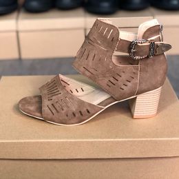 Donna Tacchi alti Strass Cristalli Sandalo Scarpe peep-toe in pelle Moda Sandali scava fuori Scarpa estiva robusta con cerniera Taglia 35-43 12