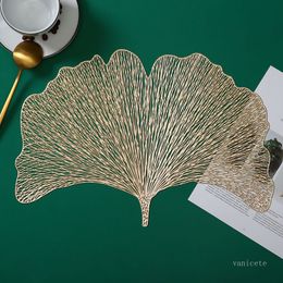 Table decoration pad PVC leaf strip empty cups mat leaf pattern Insulation pads Western food table mats ZC176