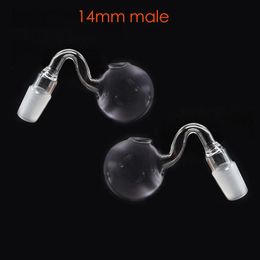 Wholesale 14mm male clear thick pyrex glass oil burner water bongs big 40mm glass oil rigs bowls for smoking