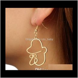 Chandelier Jewellery Abstract Clown Big Nose Gold Plated Stud Metal 3D Girls & Ladies Dangle Earrings Drop Delivery 2021 Wog65