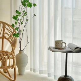 Curtain & Drapes Solid White Tulle Sheer Window Curtains For Living Room Bedroom Modern Fabric Cortinas Para Salon