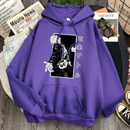 Yuji Itadori Jujutsu Kaisen Sweatshirts Man Pocket Fleece Casual Hooded Pullover Male Fashion Vintage Hoody Anime Punk Hoodies H1227