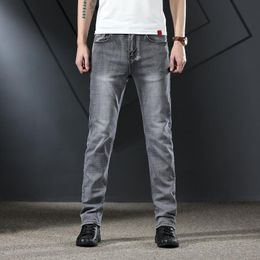 Brand Quality Mens Jeans Dark Grey Colour Denim Cotton Ripped For Men Fashion Designer Biker Jean Size 28-40 Men's